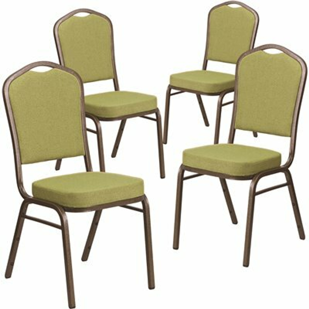 Carnegy Avenue Moss Fabric/Gold Vein Frame Banquet Stack Chair (Set of 4)
