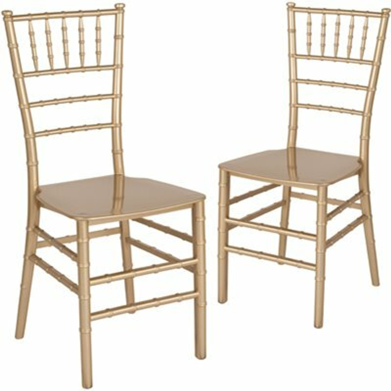 Carnegy Avenue Gold Flat Seat Resin Chiavari Chairs (Set Of 2)