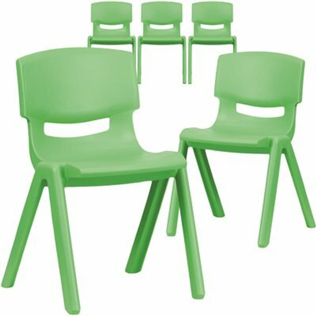 Carnegy Avenue Green Plastic Stack Chairs (Set Of 5) - 311268419