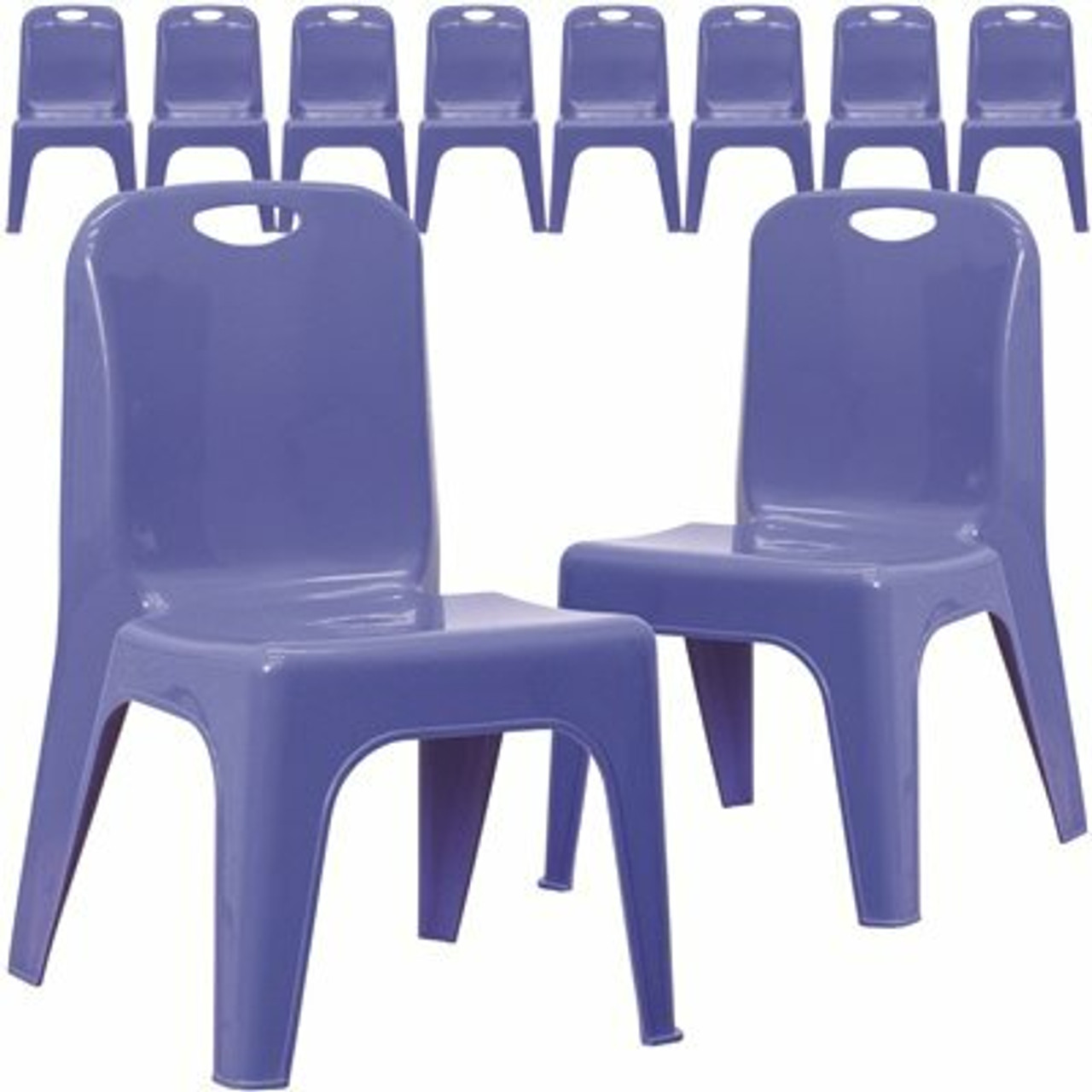 Carnegy Avenue Blue Plastic Stack Chairs (Set of 10)