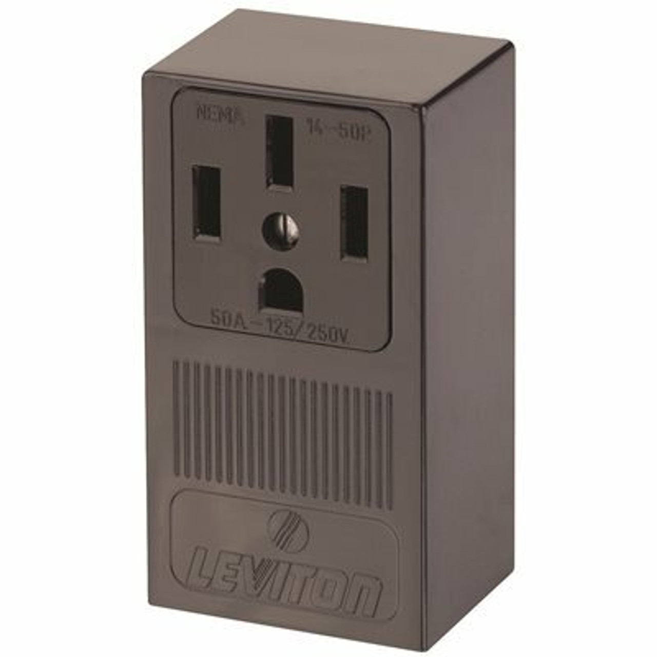 Leviton 50 Amp Single Surface Mounted Single Outlet, Black