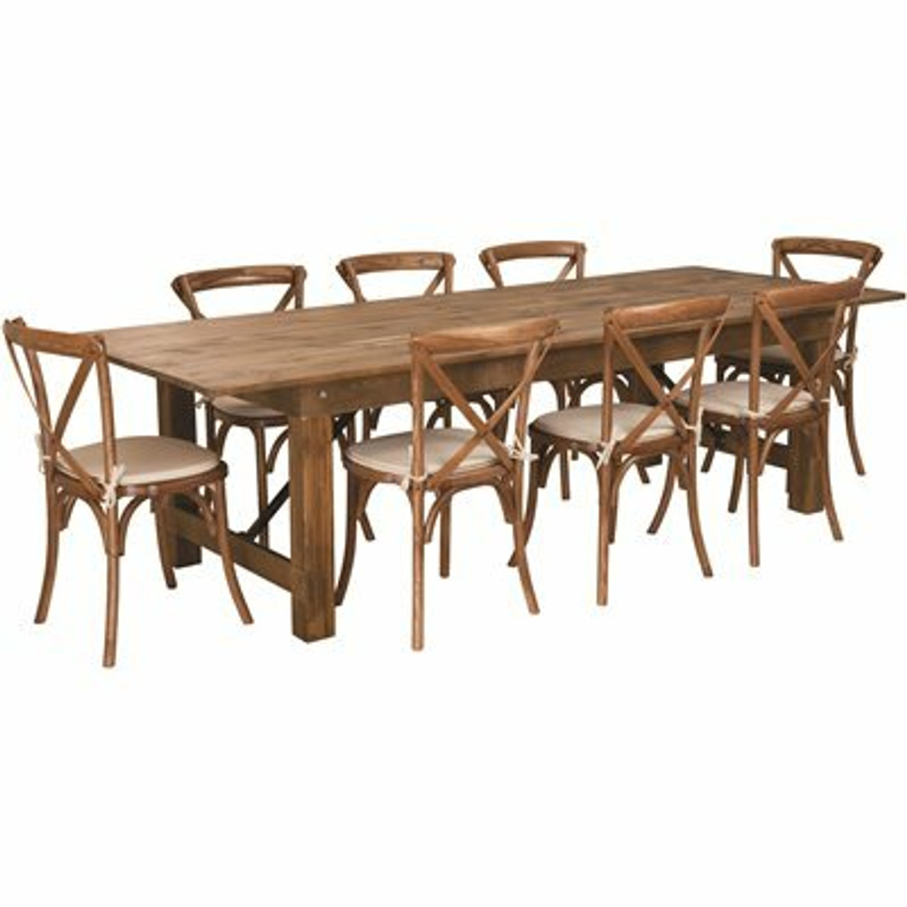 Carnegy Avenue 9-Piece Antique Rustic Farm Table Set - 311524271