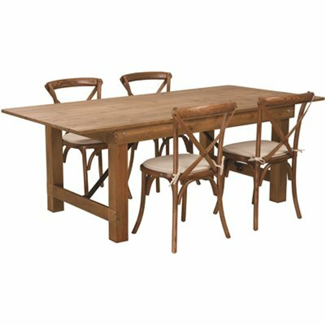 Carnegy Avenue 5-Piece Antique Rustic Farm Table Set - 311524275