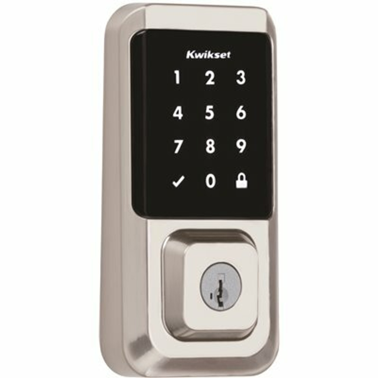 Kwikset Halo Satin Nickel Single-Cylinder Electronic Smart Lock Deadbolt Featuring Smartkey Security, Touchscreen And Wi-Fi