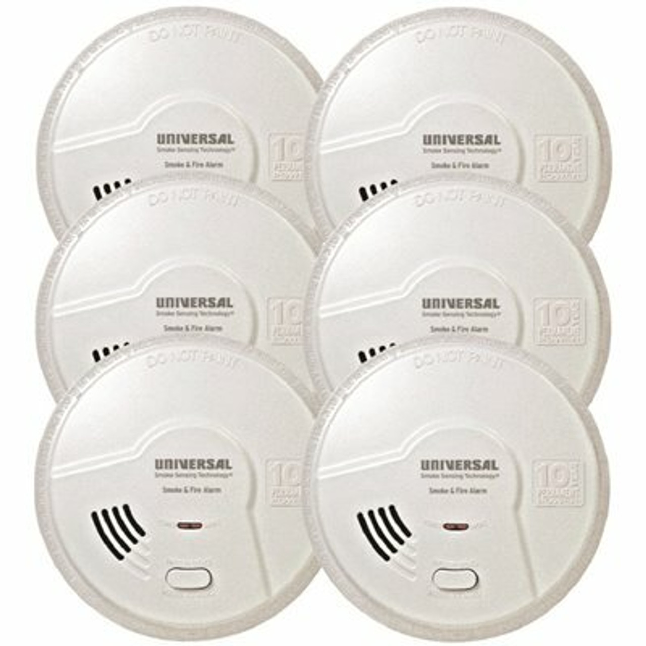 2 In. 1 Smoke And Fire Detector, 10-Year Sealed Battery Operated Dual Sensing Microprocessor Intelligence (Case Of 6)