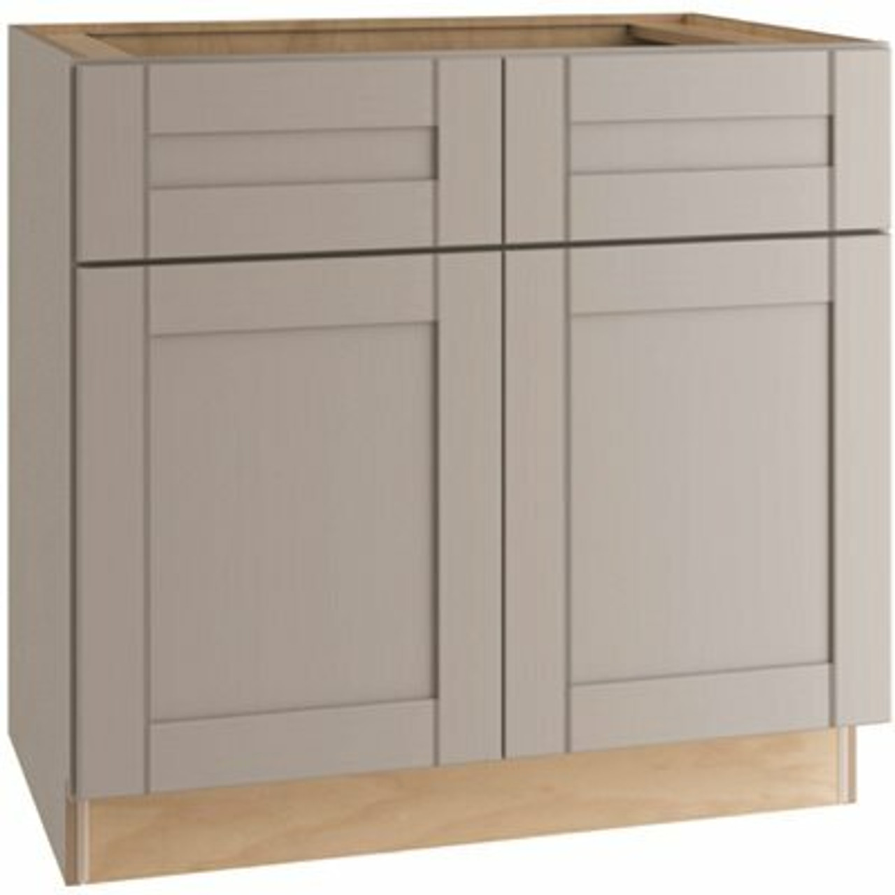 Arlington Veiled Gray Shaker Assembled Plywood 33 In. X 34.5 In. X 24 In. Base Kitchen Cabinet With Soft Close
