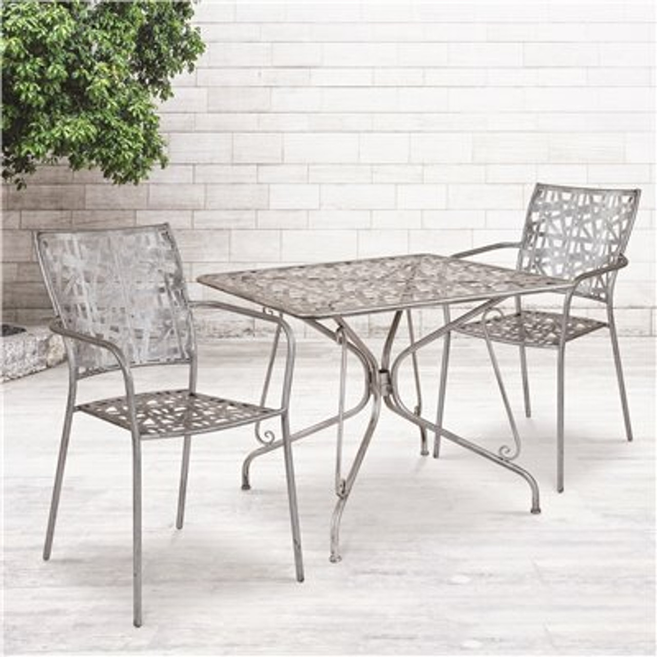 Carnegy Avenue Blue Rectangle Metal Outdoor Bistro Table Carnegy Avenue Blue Rectangle Metal Outdoor Bistro Table