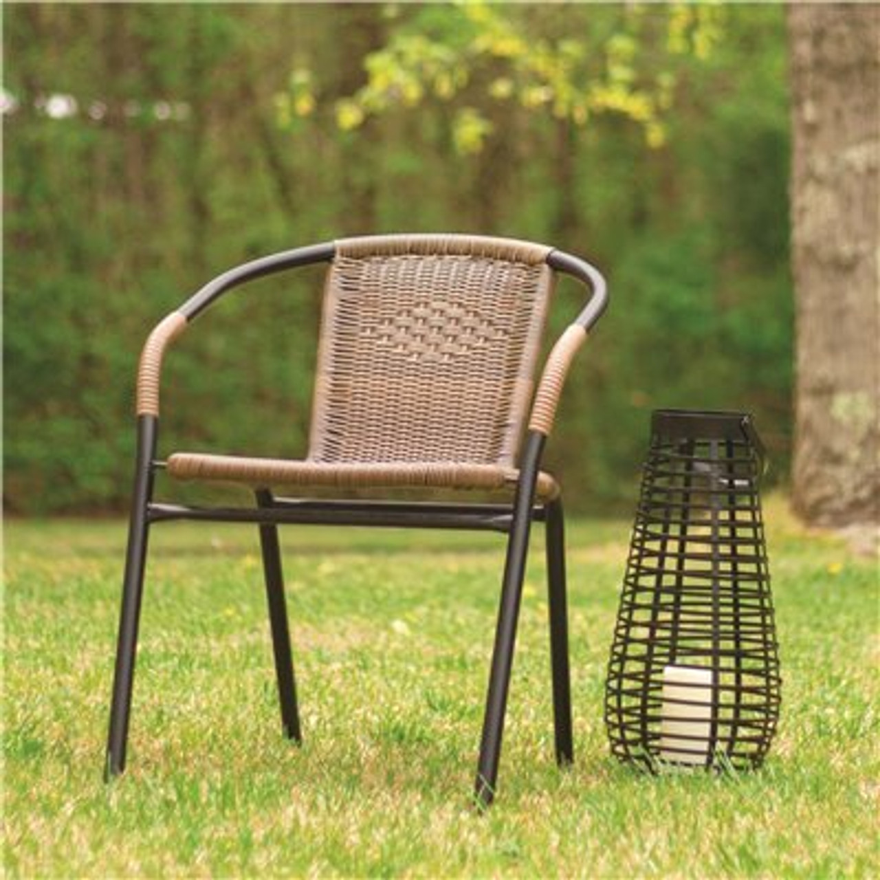 Carnegy Avenue Metal Outdoor Dining Chair In Medium Brown