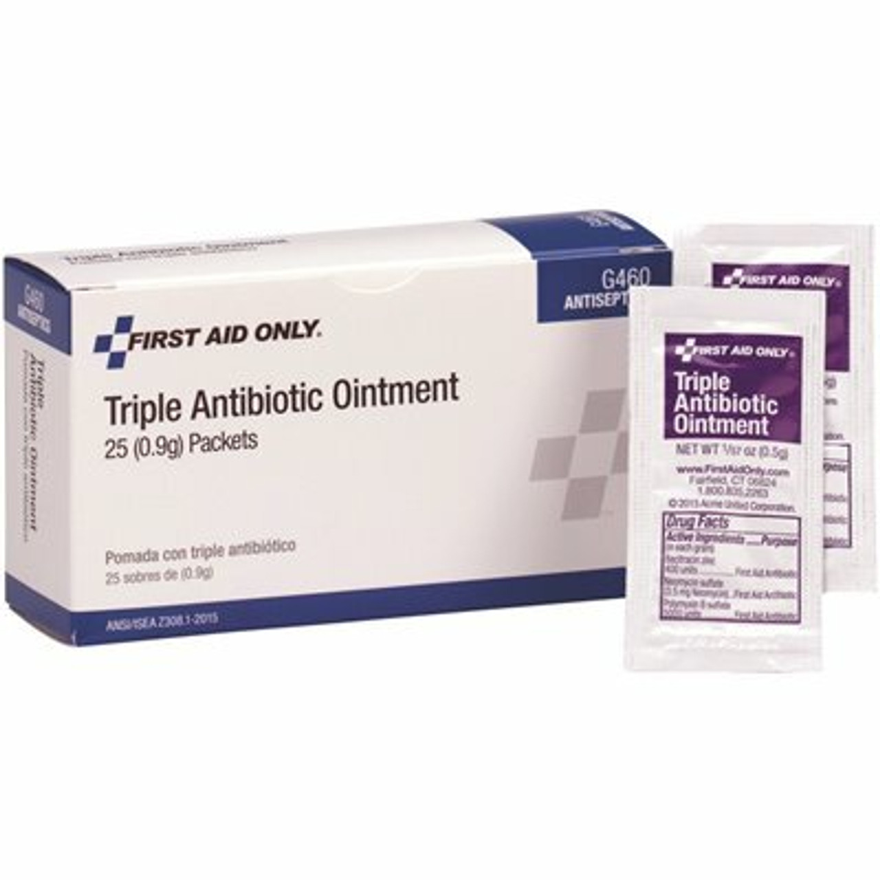 First Aid Only 0.5 G Triple Antibiotic Ointment Packets (25 Per Box)