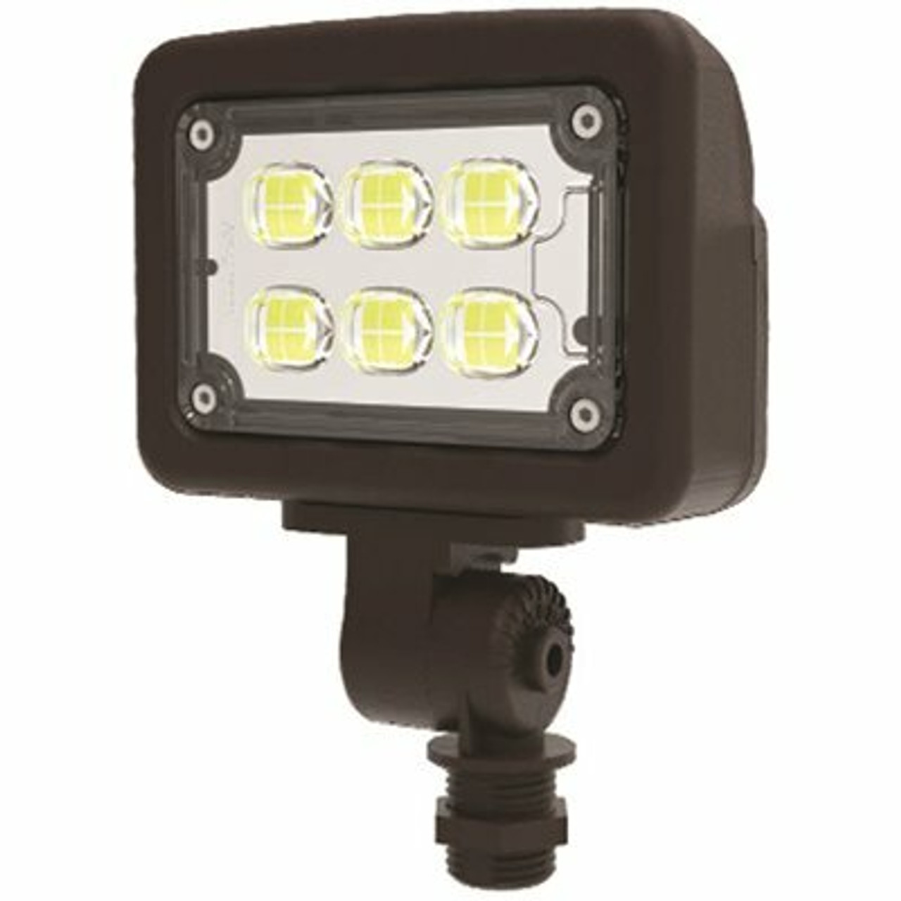 12-Watt 120-277-Volt Knuckle Line Voltage Bronze Outdoor Integrated Led Small Landscape Flood Light, Selectable Color