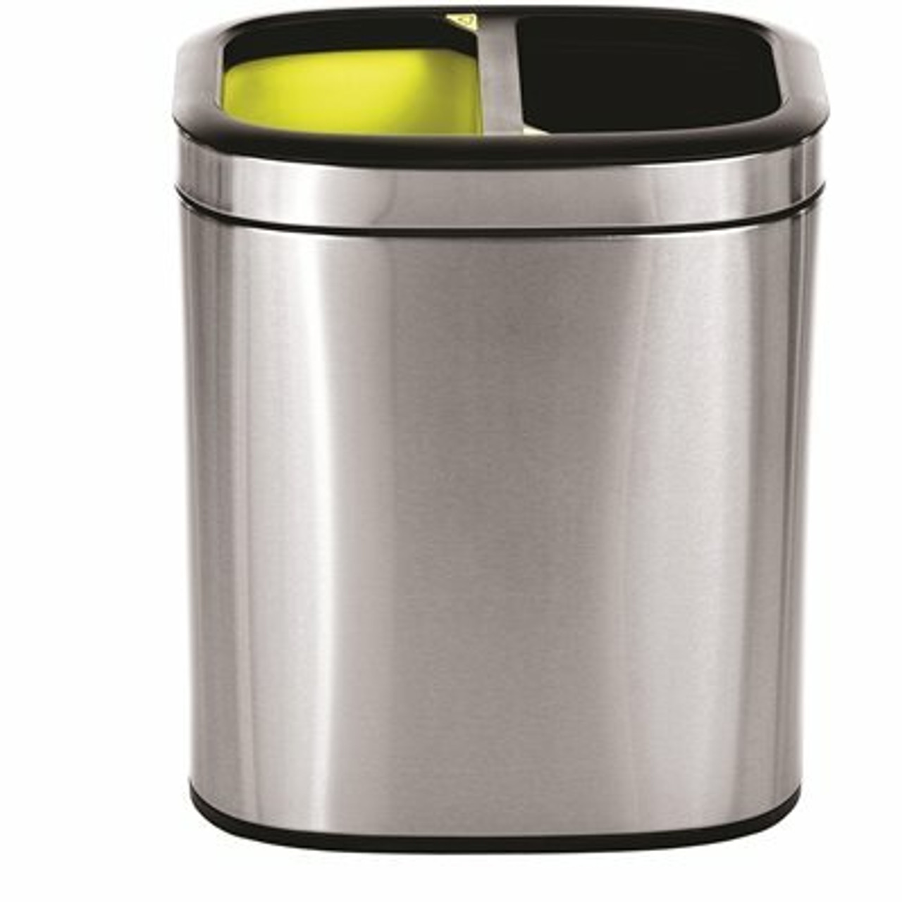 Alpine Industries 5.3 Gal. Stainless Steel Open Top Dual Compartment Trash Can