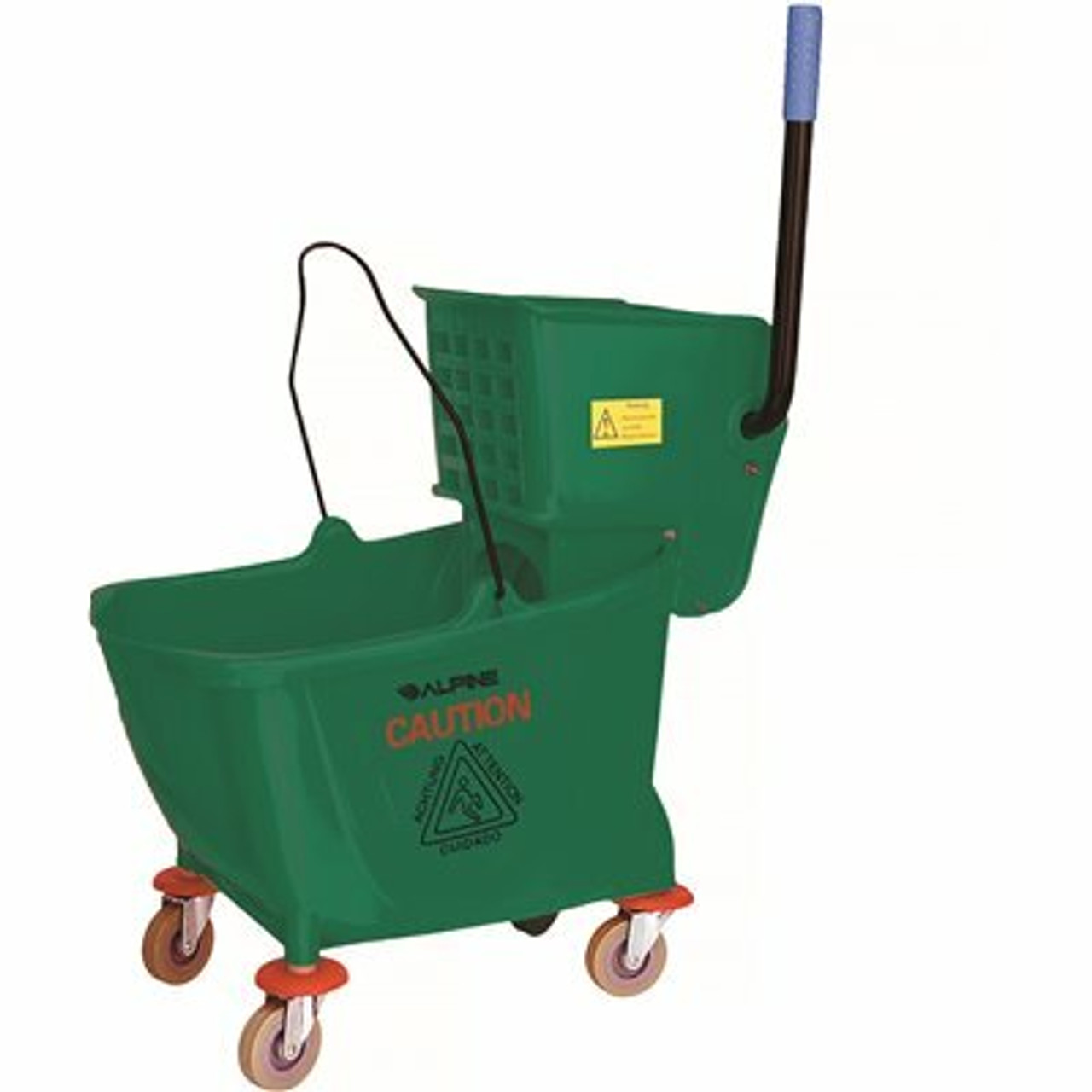 Alpine Industries 36 Qt. Mop Bucket With Side Press Wringer In Green