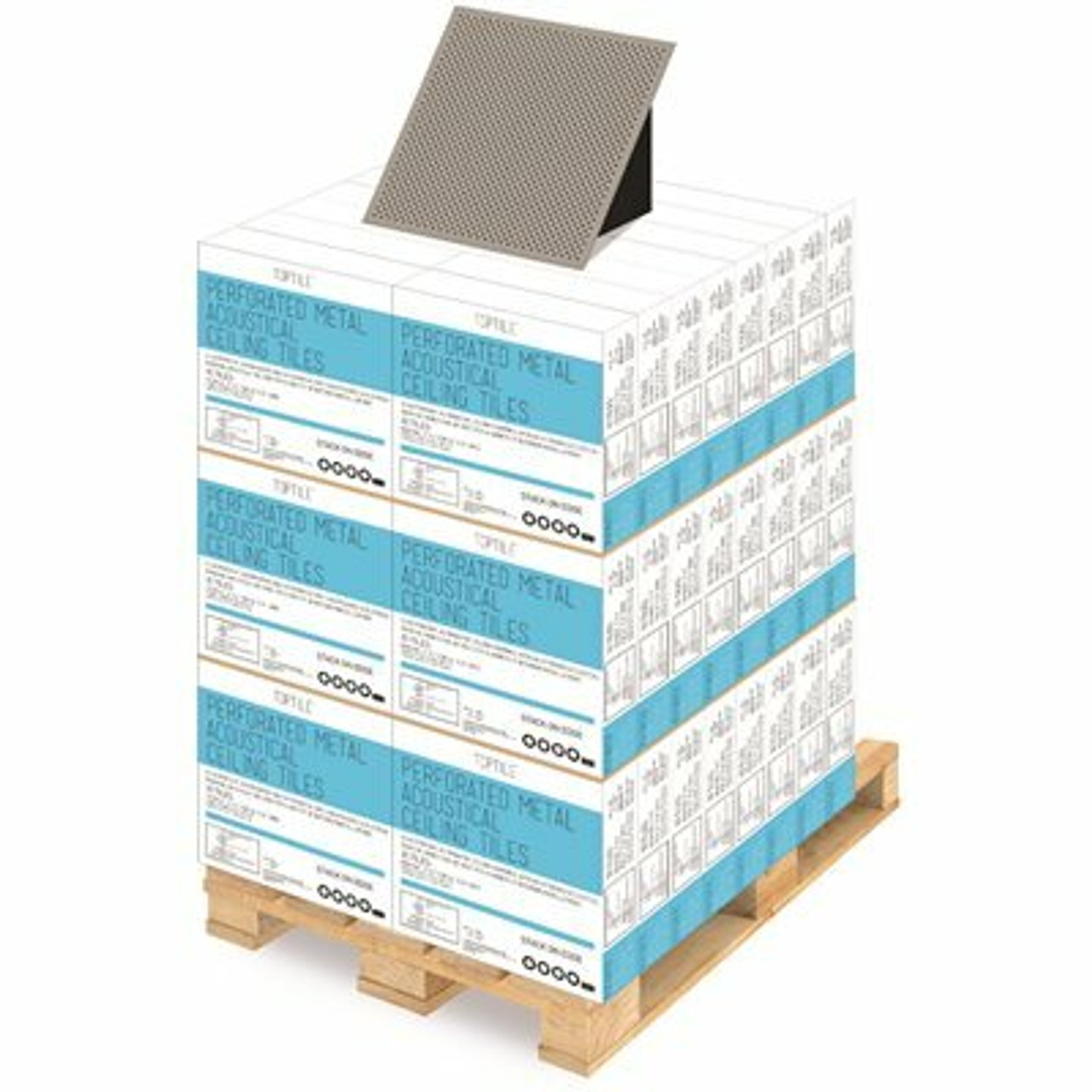 Toptile Silver 2 Ft. X 2 Ft. Perforated Metal Ceiling Tiles (1-Pallet Of 40 Cases)