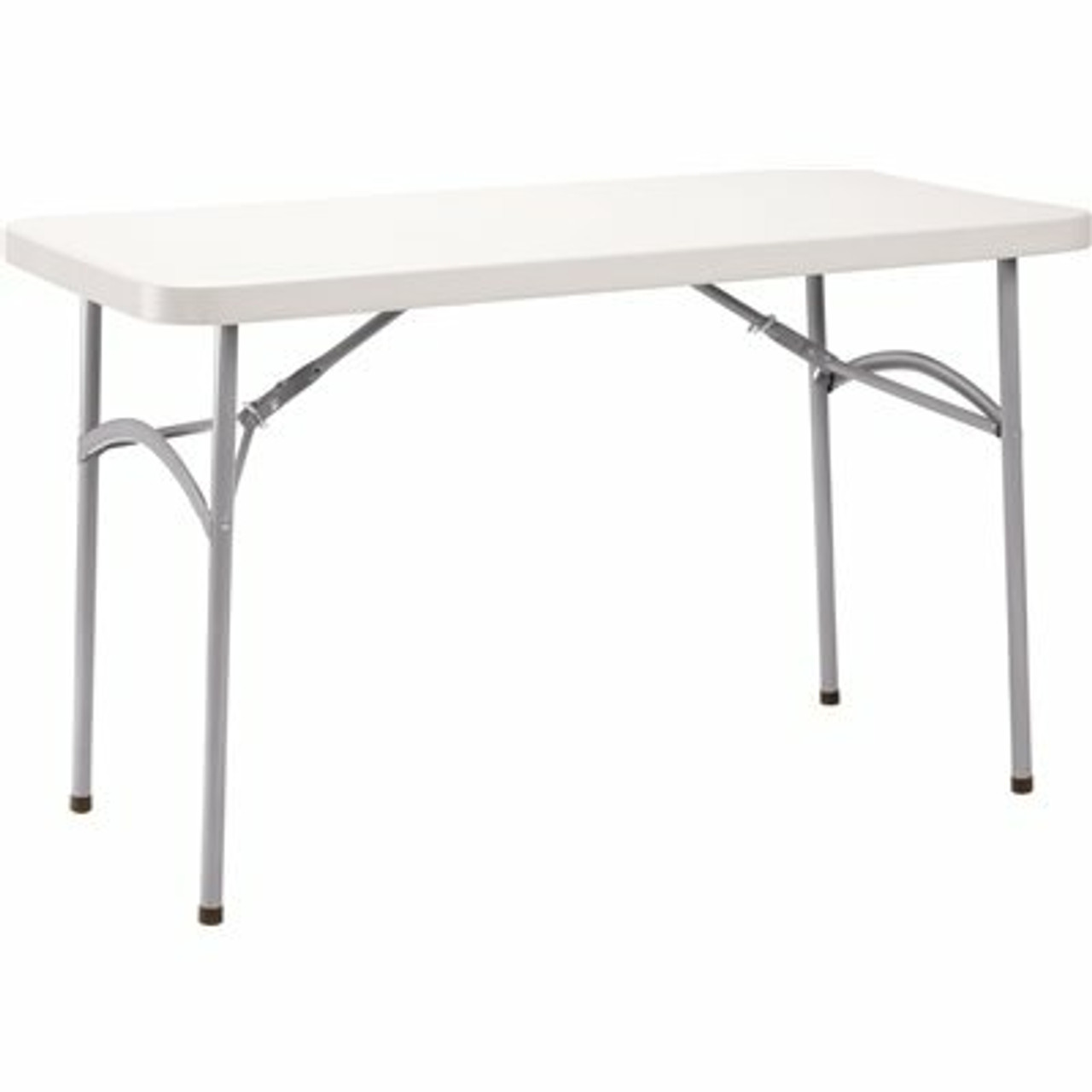 National Public Seating 24 In. X 48 In. Speckled Grey Plastic Heavy-Duty Blow-Molded Folding Table