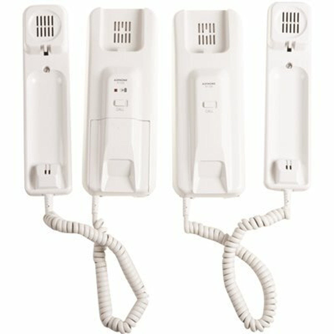 Aiphone At-406 Series Surface Mount 1-Channel Audio Intercom With One At-206 Master Station, One At-306 Sub Station, White