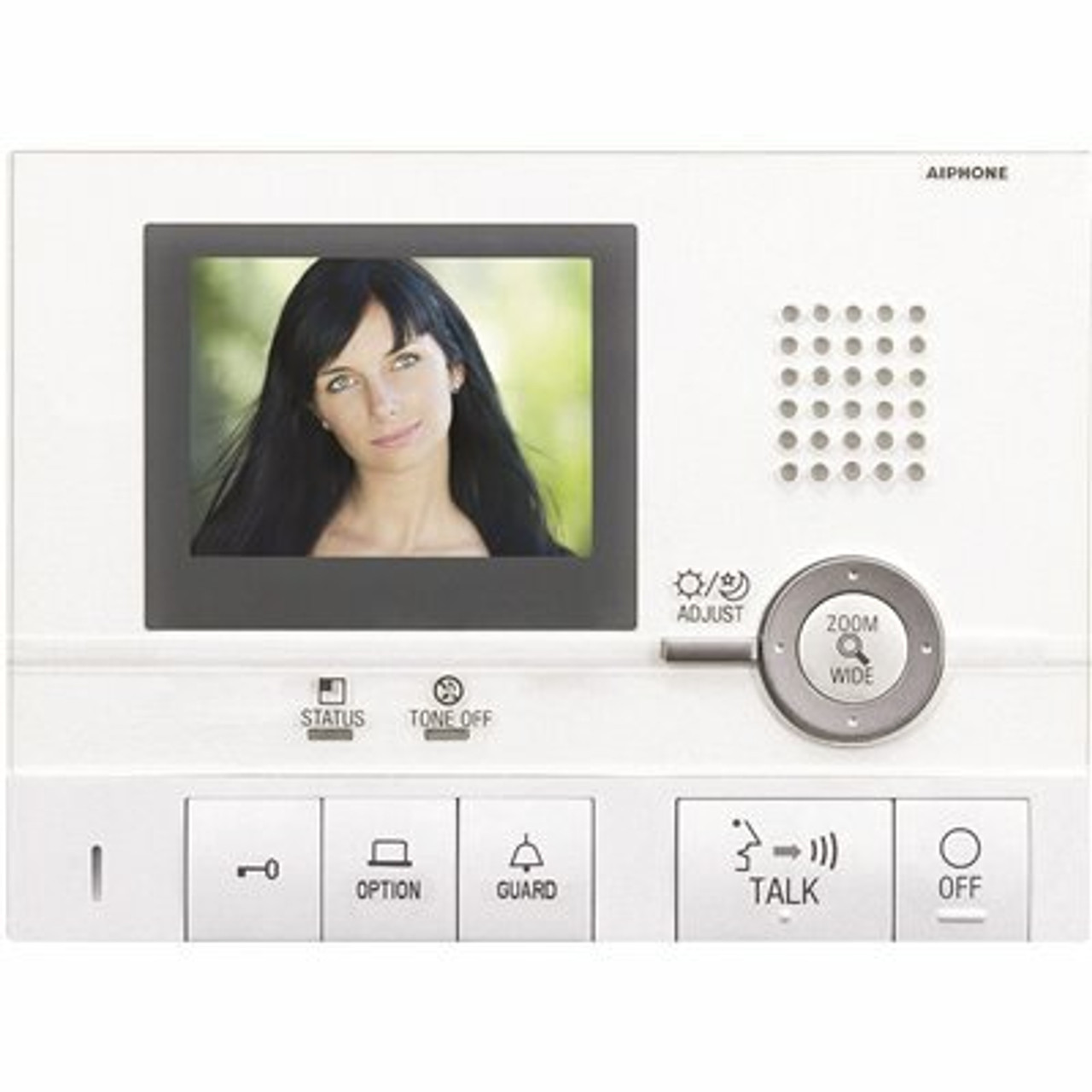 Aiphone Gt Series Surface Mount 1-Channel Color Video Sub-Master Station Intercom With 3-1/2 In. Color Lcd Display, White