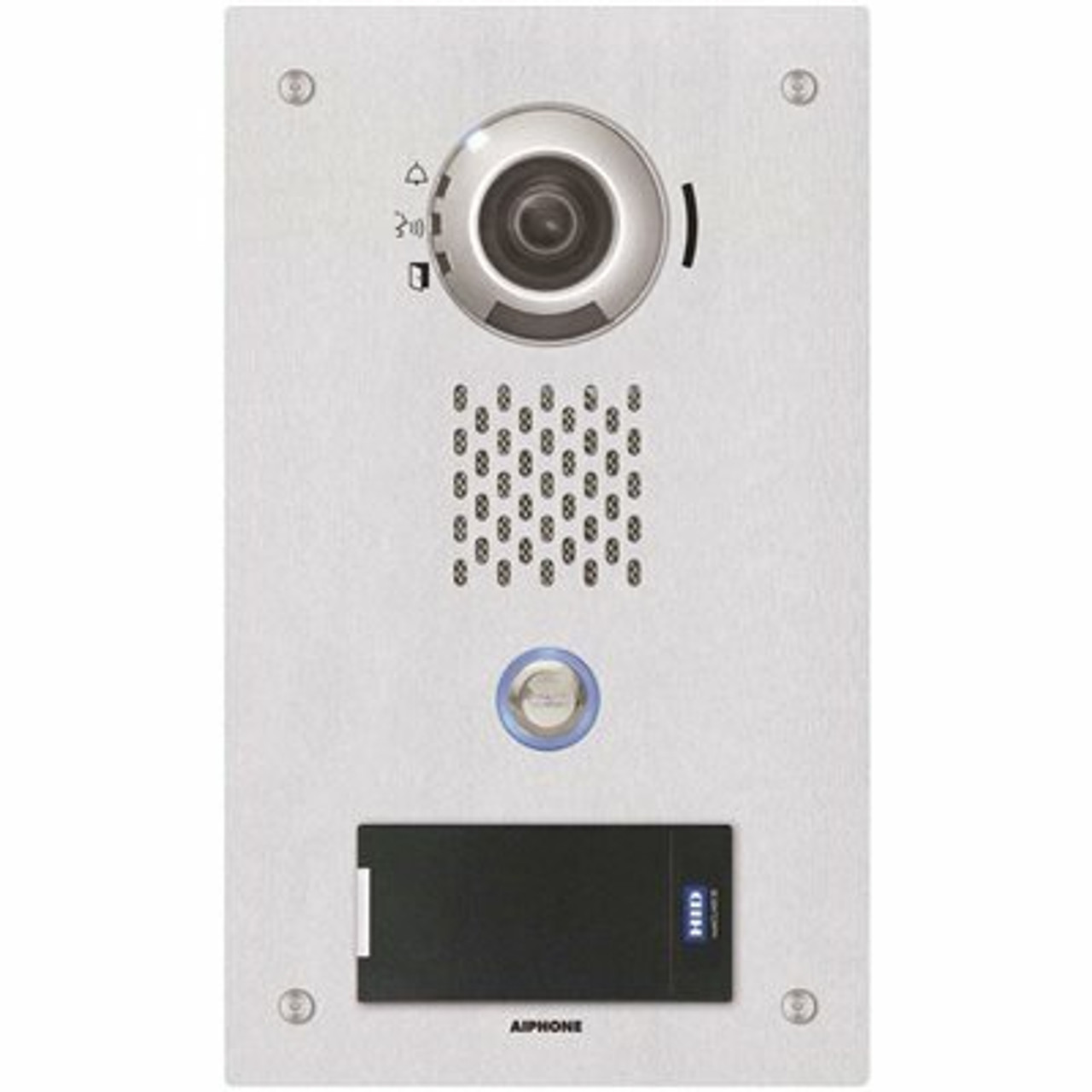 Aiphone Ix Series Flush Mount 1-Channel Ip Video Door Station Intercom With Hid Prox Reader, Stainless Steel