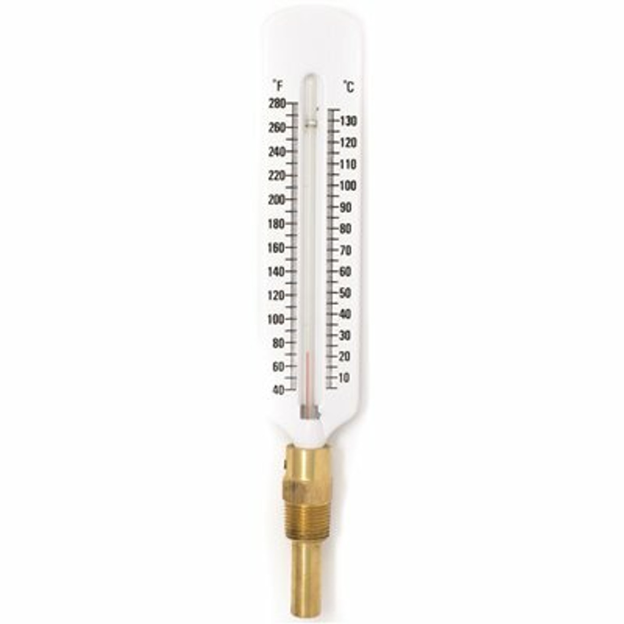 5 In. Scale Thermometer 40/280 Degree Fahrenhuit With Brass Well For Hvac Utility Accessory
