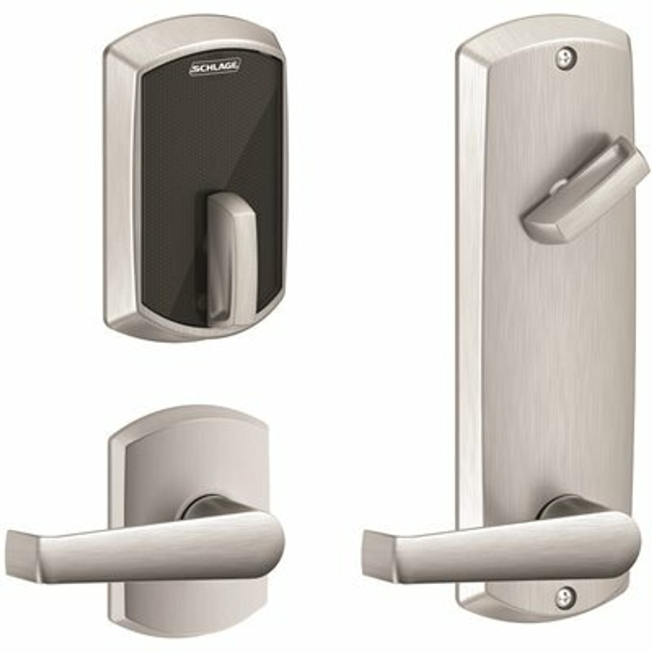 Schlage Fe Satin Chrome Control Smart Interconnected 1-Sided Keyless Deadbolt With Elan Lever And Greenwich Trim