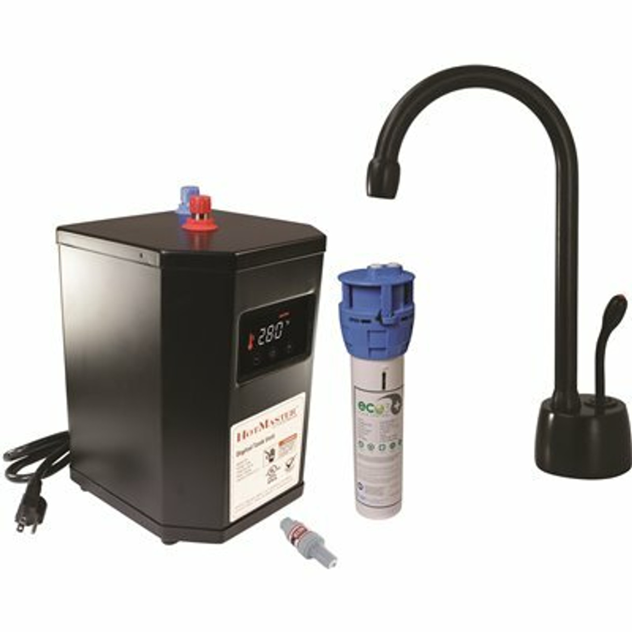 Westbrass Single-Handle Instant Hot Water Dispenser And Digital Tank In Matte Black