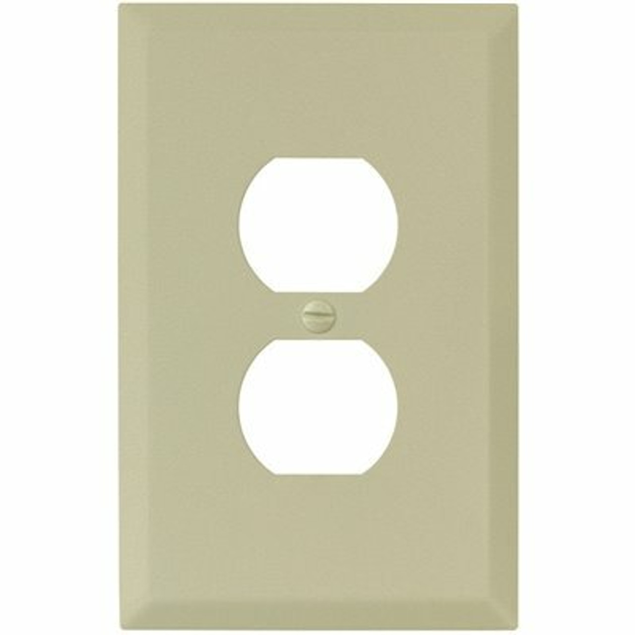 Titan3 Ivory Textured 1-Gang Duplex Jumbo Metal Wall Plate