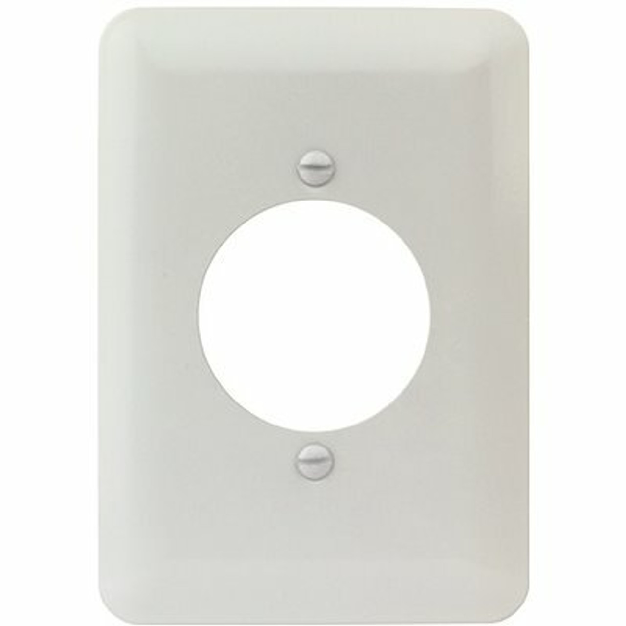 Titan3 White Smooth 1.406 In. 1-Gang Single Receptacle Maxi Metal Wall Plate