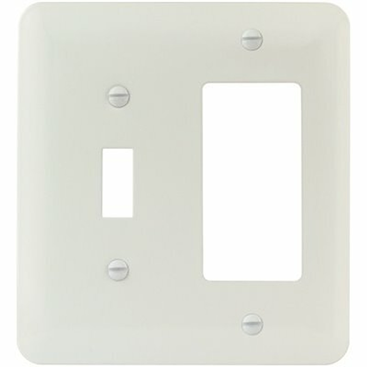 Titan3 White Smooth 2-Gang Toggle/Rocker Princess Metal Wall Plate