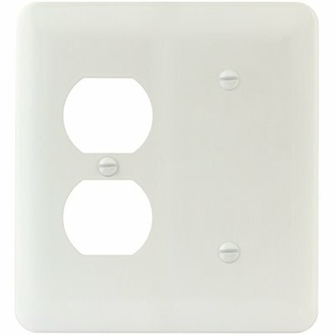 Titan3 White Smooth 2-Gang Duplex/Blank Princess Metal Wall Plate