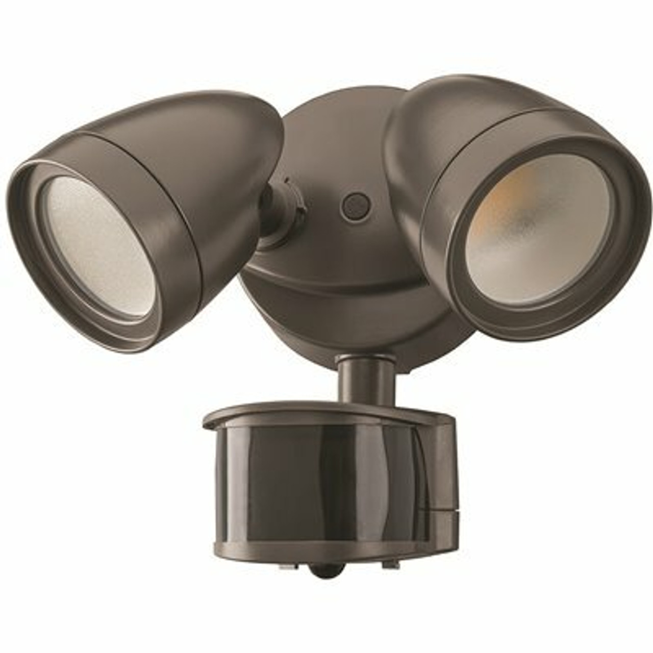 Eti 2-Head Bronze Motion Activated Outdoor Integrated Led Security Flood Light 1200 To 2400 Lumens Boost 3 Cct