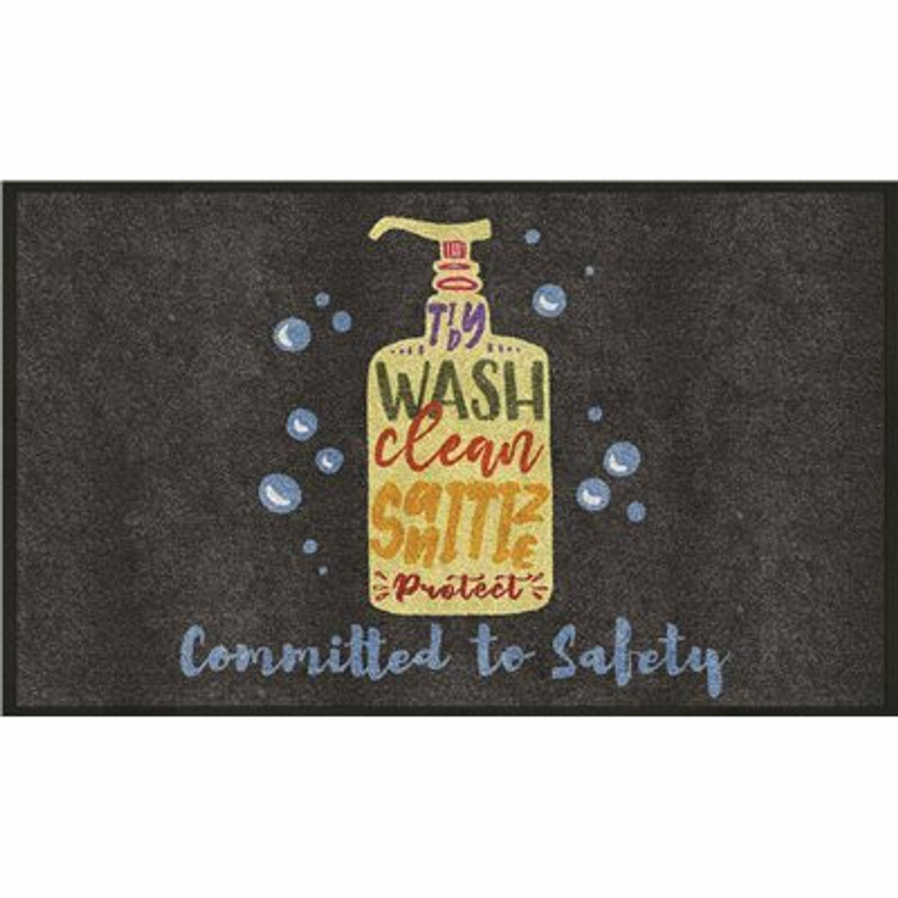 M+A Matting 3 Ft. X 5 Ft. Committed To Safety Floor Mat Remind Customers You'Re Committed To Their Safety