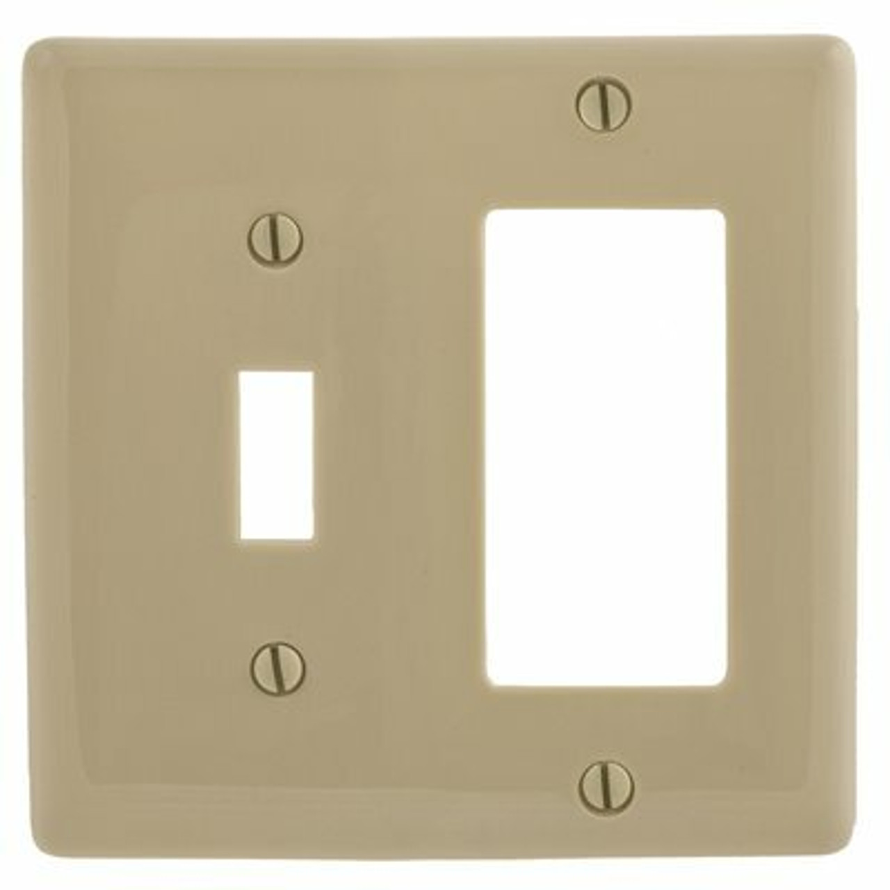 Hubbell Wiring 2-Gang Ivory Toggle And Decorator Wall Plate
