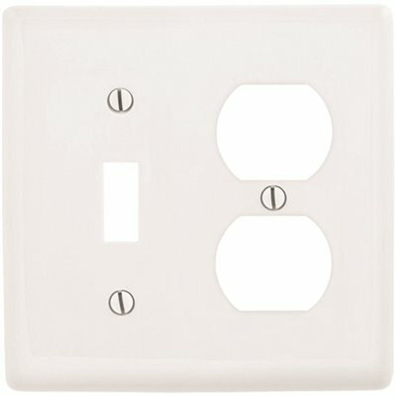 Hubbell Wiring 2-Gang White Toggle And Duplex Wall Plate