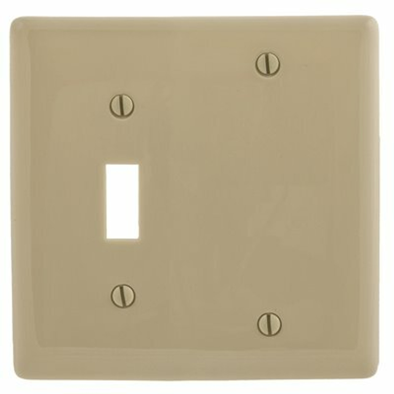 Hubbell Wiring 2-Gang Ivory Medium Size Toggle And Blank Wall Plate