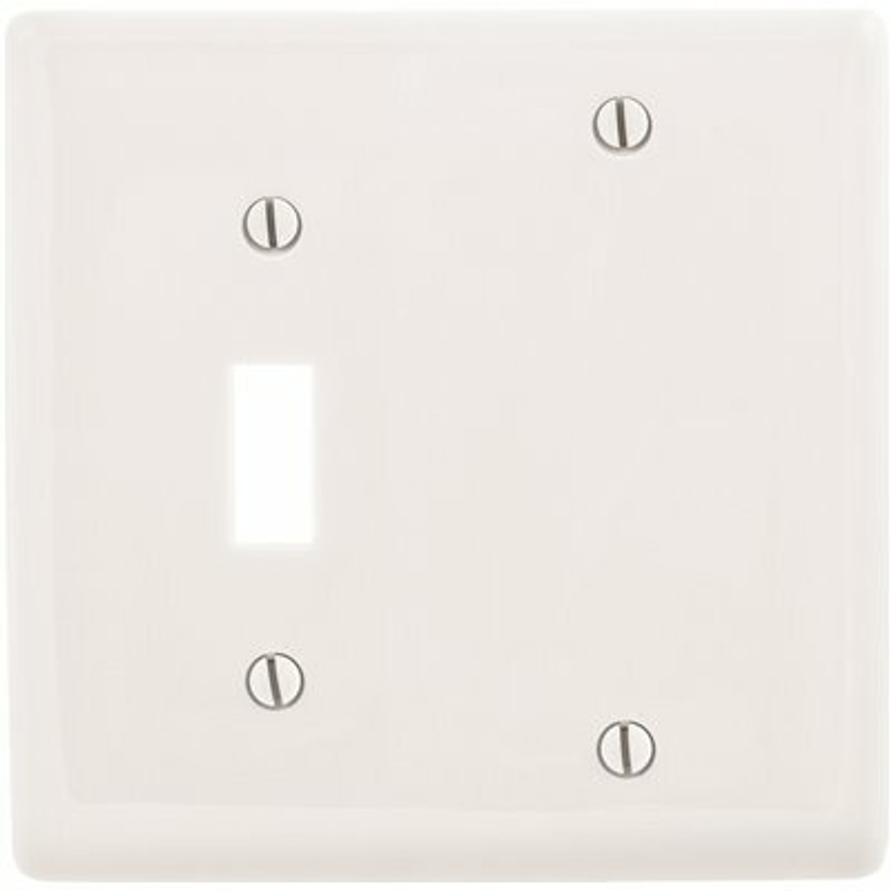 Hubbell Wiring 2-Gang White Medium Size Toggle And Blank Wall Plate