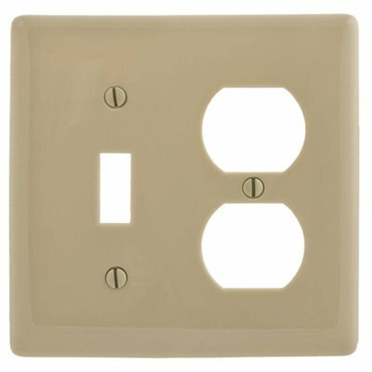 Hubbell Wiring 2-Gang Ivory Medium Size Toggle And Duplex Wall Plate