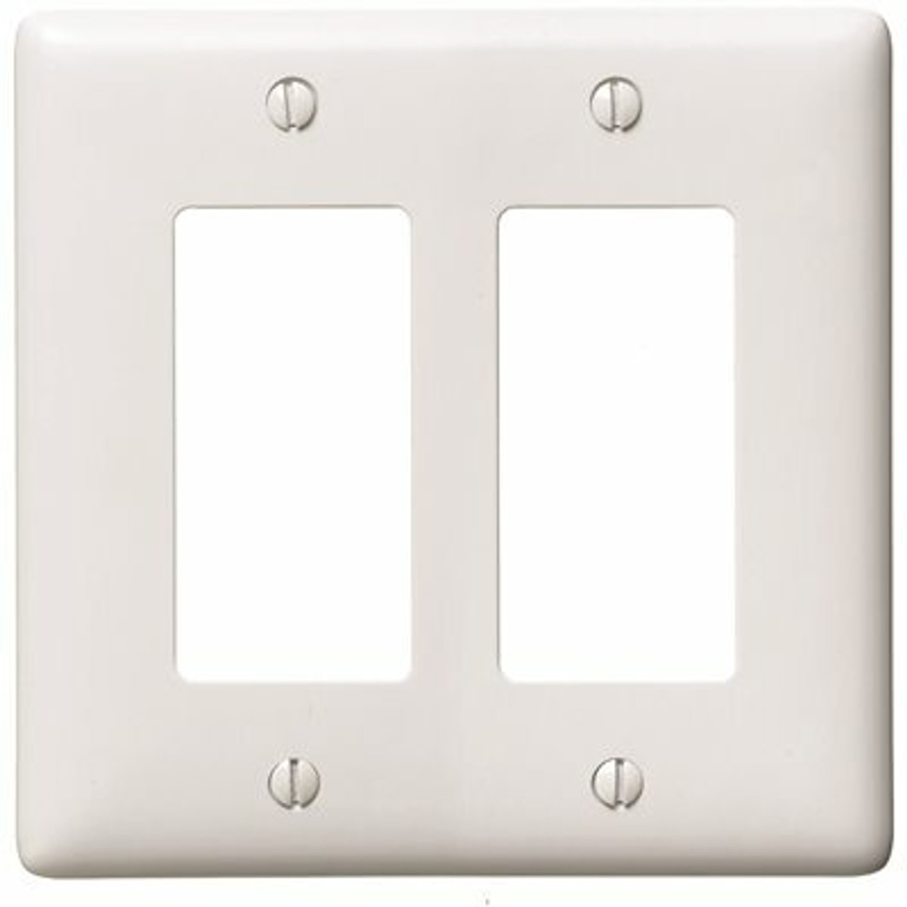Hubbell Wiring 2-Gang Medium Size Decorator Wall Plate - White