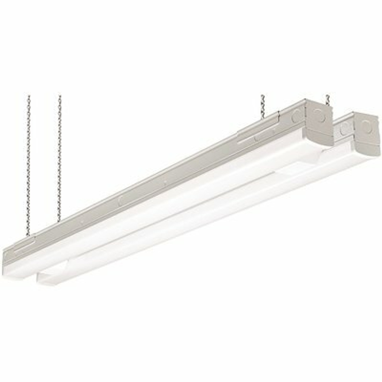 8 Ft. (Two 4 Ft.) 440-Watt Equivalent Integrated Led White Commercial Strip Light Fixture High Output 11000 Lumens 4000K