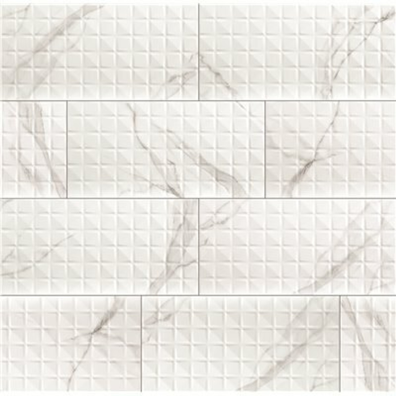 Msi Dymo Statuary Chex White Glossy 12 In. X 24 In. Glazed Ceramic Wall Tile (16 Sq. Ft./Case)