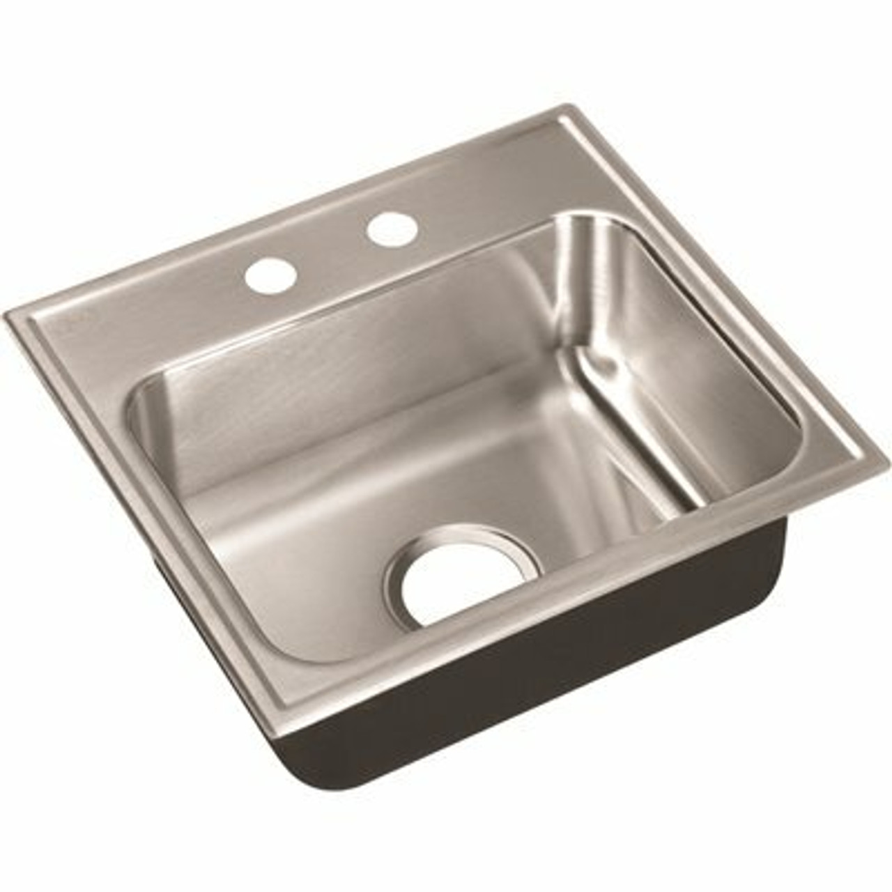 Just Manufacturing 18-Gauge Stainless Steel 17.5 In. O.D. X 19 In. 2-Hole Single Bowl Drop-In Kitchen Sink With Faucet Ledge