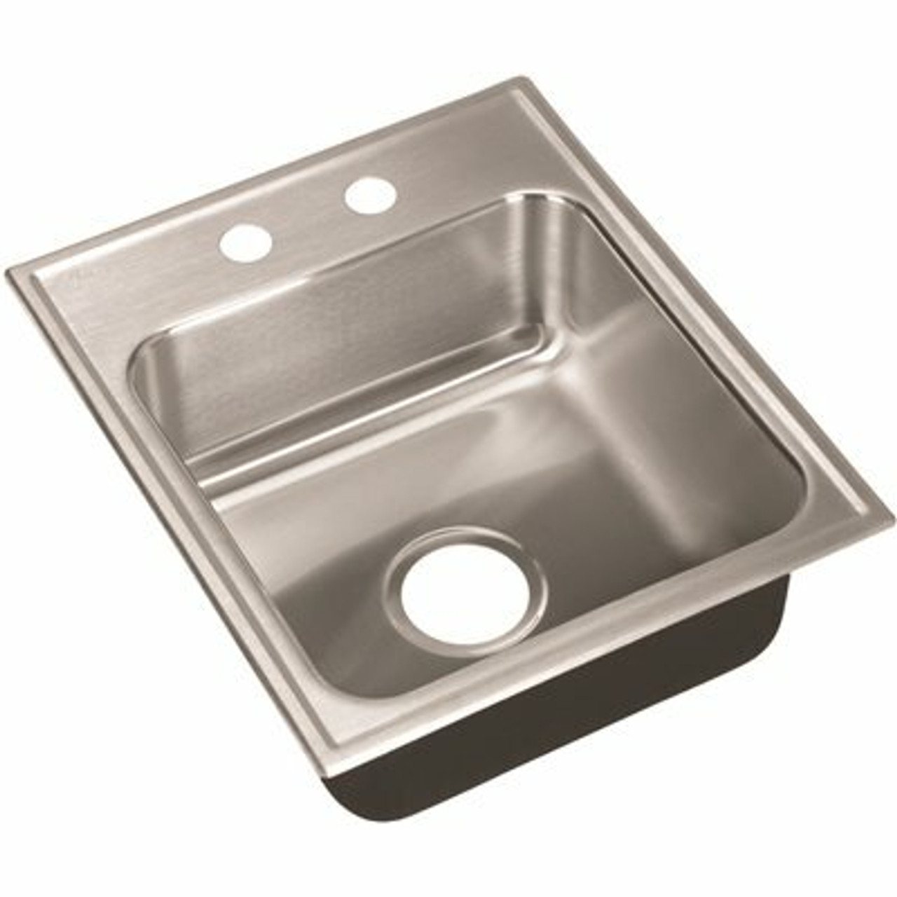 Just Manufacturing 18-Gauge Stainless Steel 18 In. O.D. X 15 In. 2-Hole Single Bowl Drop-In Kitchen Sink With Faucet Ledge