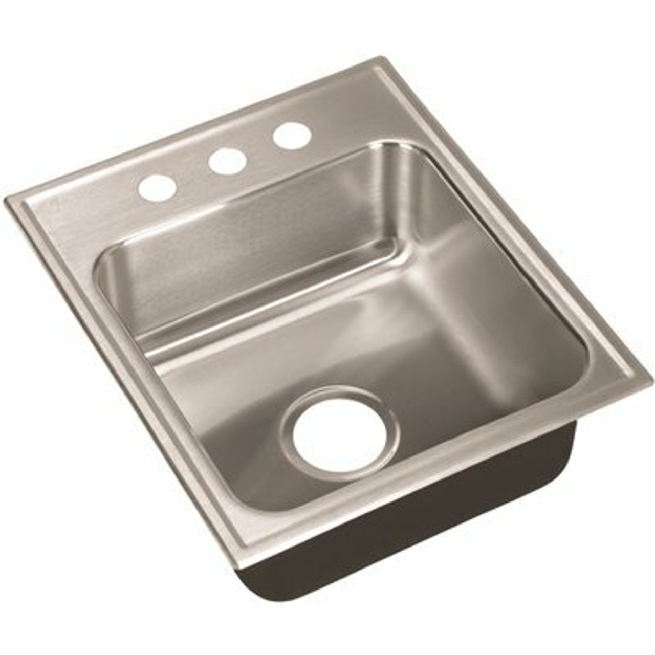 Just Manufacturing 18-Gauge Stainless Steel 18 In. O.D. X 15 In. 3-Hole Dcr Single Bowl Ada Drop-In Sink With Faucet Ledge