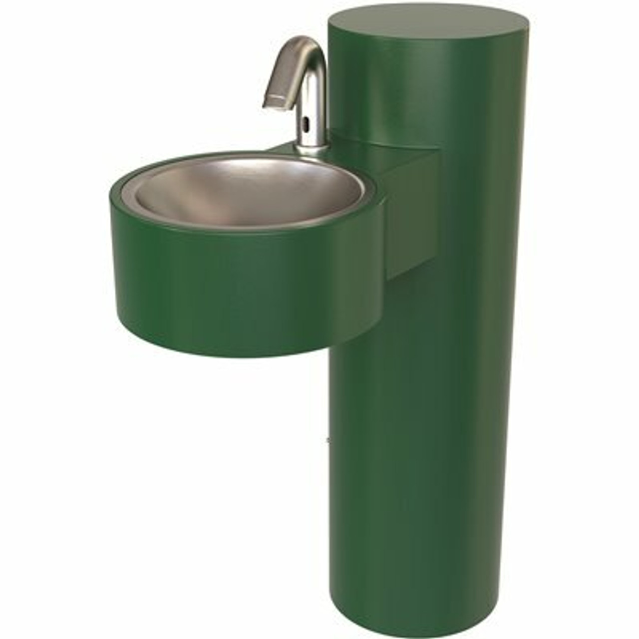 Wash-N-Go! 13 In. Stainless Steel 1-Compartment Commercial Outdoor Ada Hand Wash Station, Sensor J-Spout, Green Basin