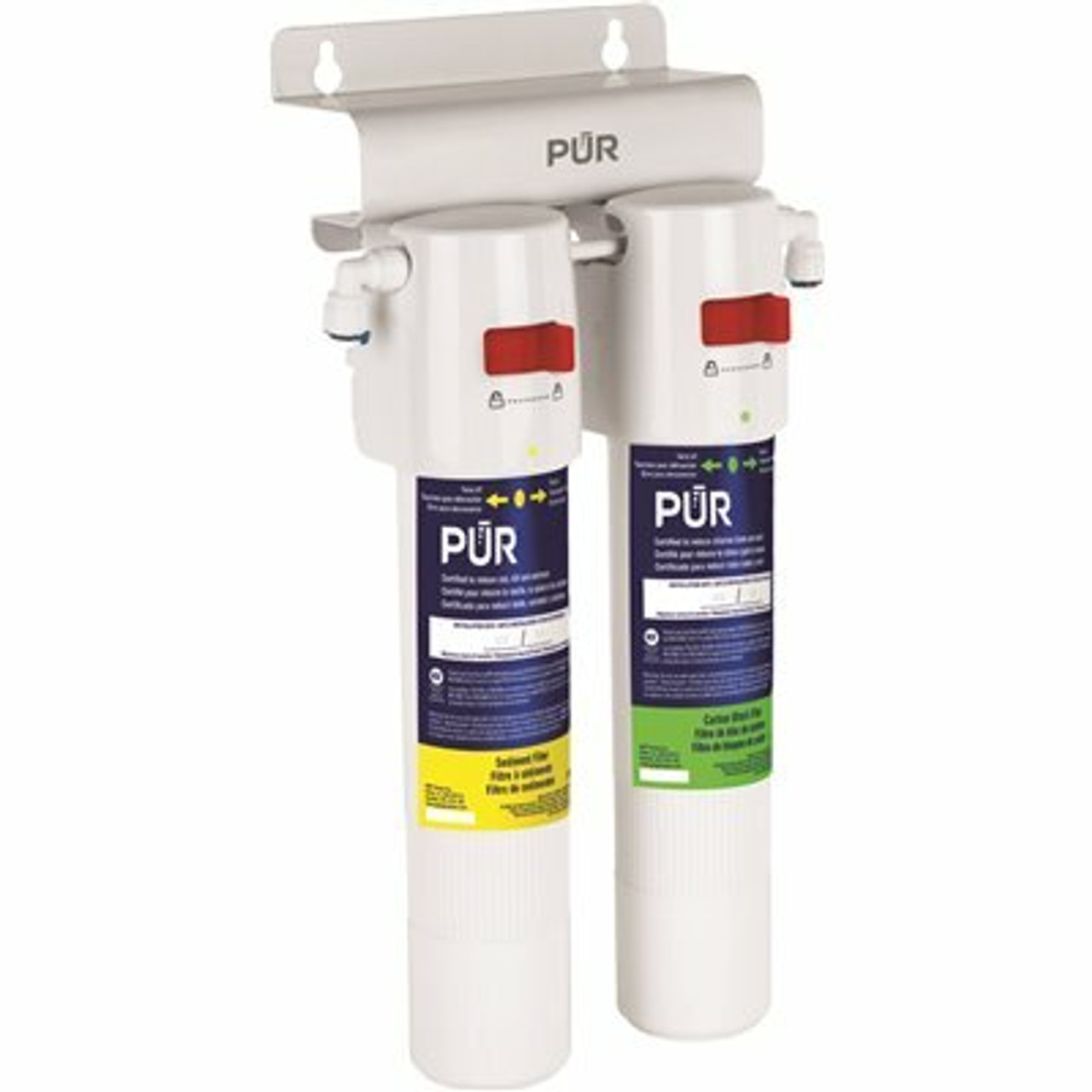 Pur Quick-Connect Dual Stage Under Sink Water Filtration System With Faucet In White