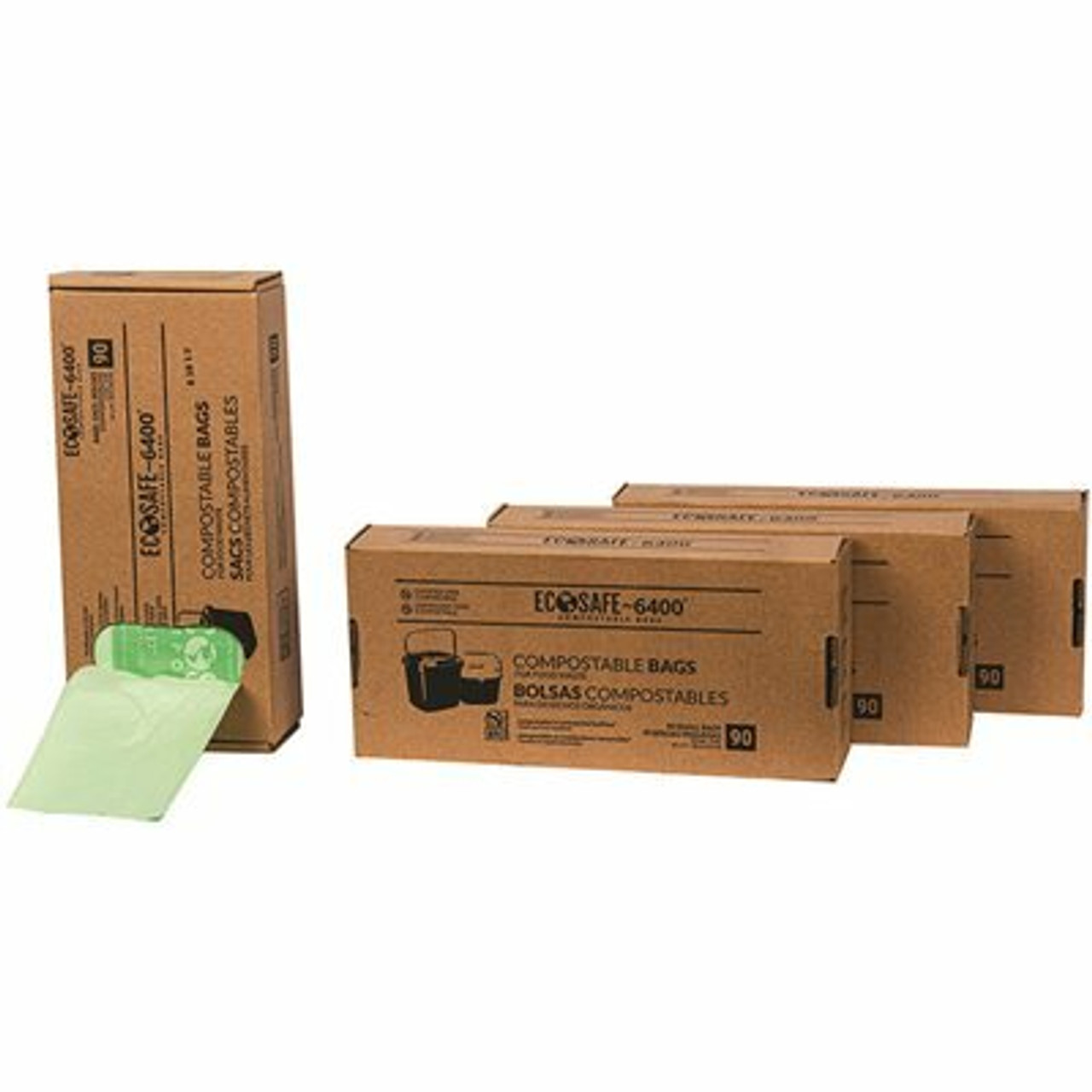 0.6 Mil 16 In. X 17 In. 2.5 Gal. Compostable Kitchen Bin Liners (Pack Of 90)