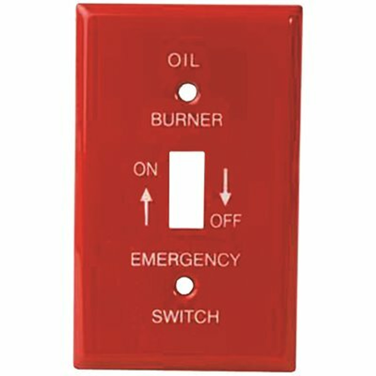 Diversitech Emergency Oil Burner Switch Wall Plate Red With White Letters