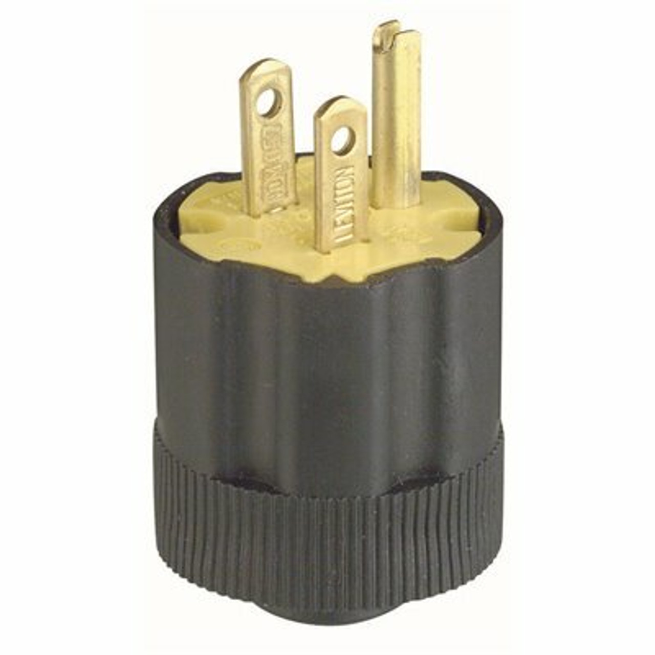 Leviton 3-Wire Rubber Plug, Black/Yellow