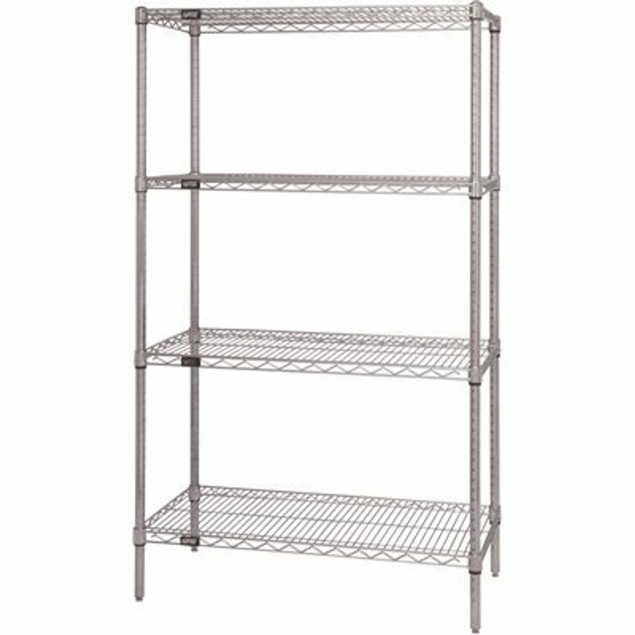 Quantum Storage Systems 12 in. X 60 in. X 74 in. Chrome Heavy-Duty Storage 4-Tier Wire Shelving