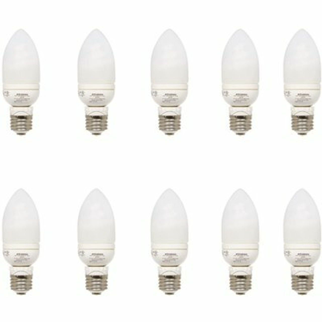 Sylvania 40-Watt Equivalent B10 Energy Saving Decorative Cfl Light Bulb Warm White (10-Pack)