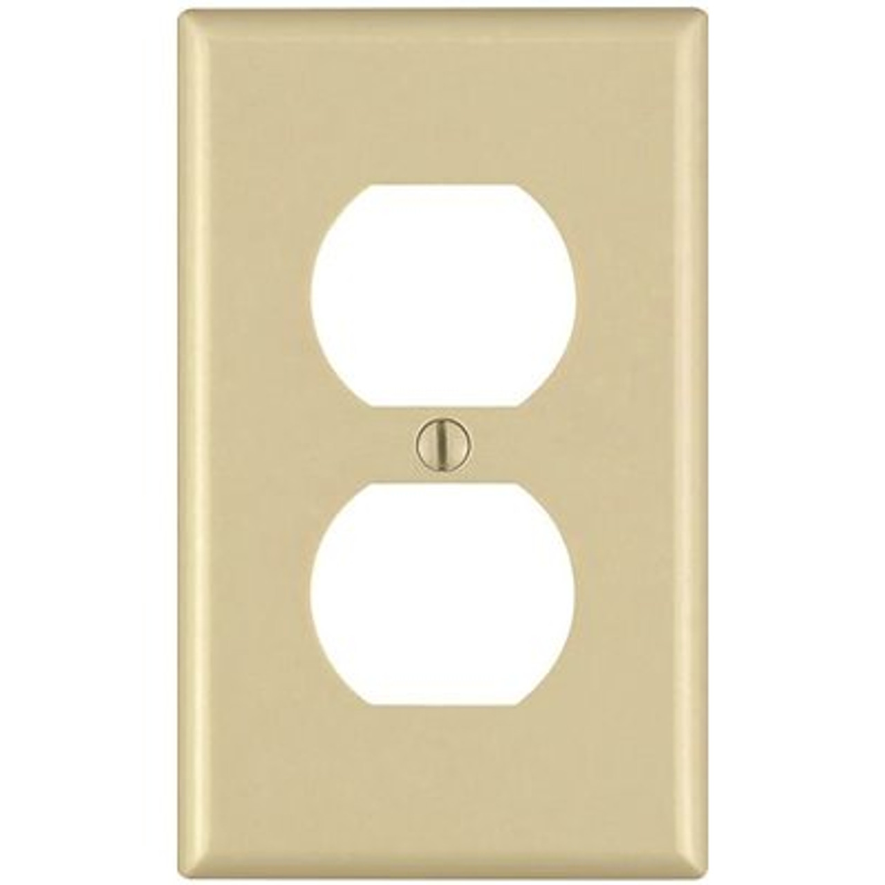 Leviton 1-Gang Ivory Duplex Outlet Wall Plate