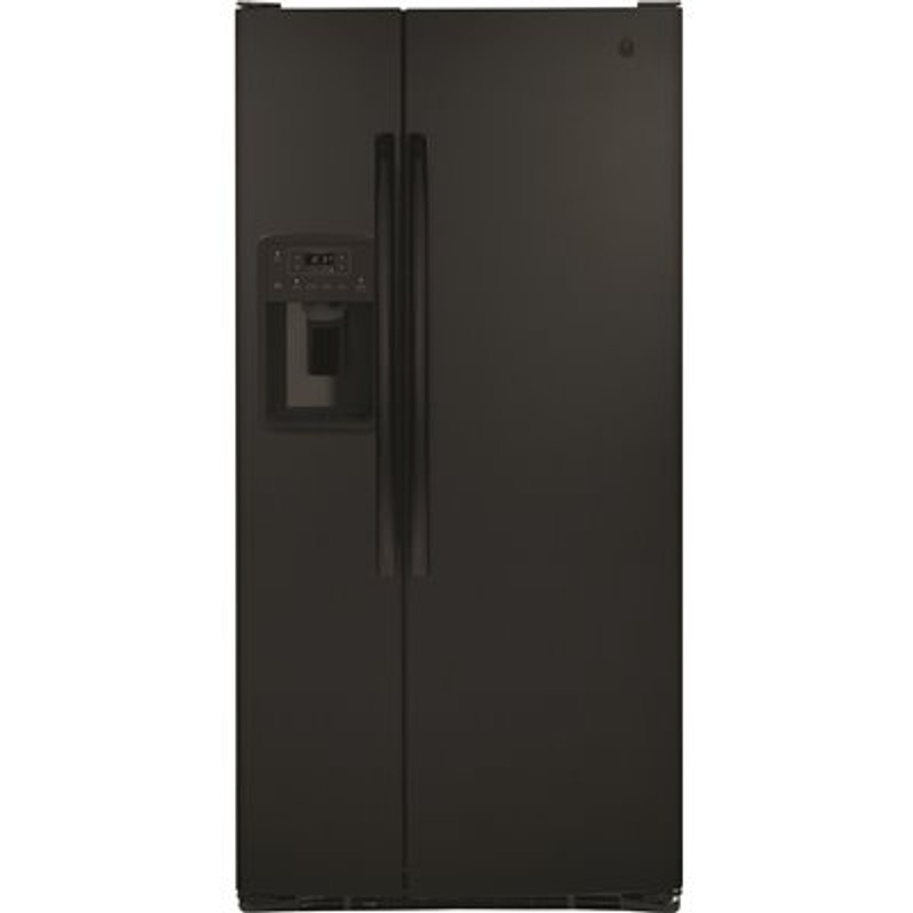 Ge 23.0 Cu. Ft. Side By Side Refrigerator In Black, Standard Depth